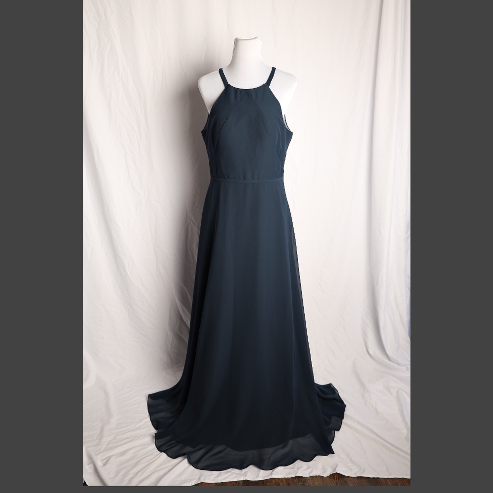 Sorella Vita 9310 Chiffon Dress Navy Tag Size 14 (street size 10-12) NWT